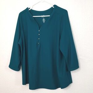 Croft & Barrow women's Green Blouse size 1X